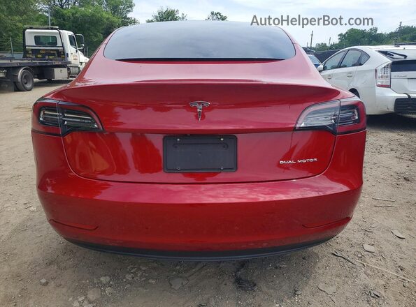 5YJ3E1EB7KF496739 2019 TESLA MODEL Красный Вид сзади