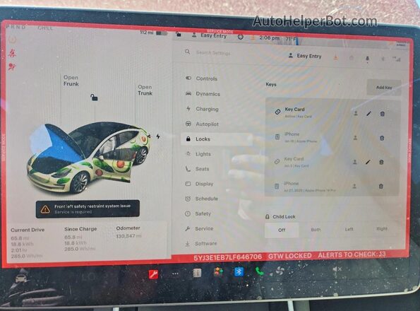 5YJ3E1EB7LF646706 2020 TESLA MODEL Red 