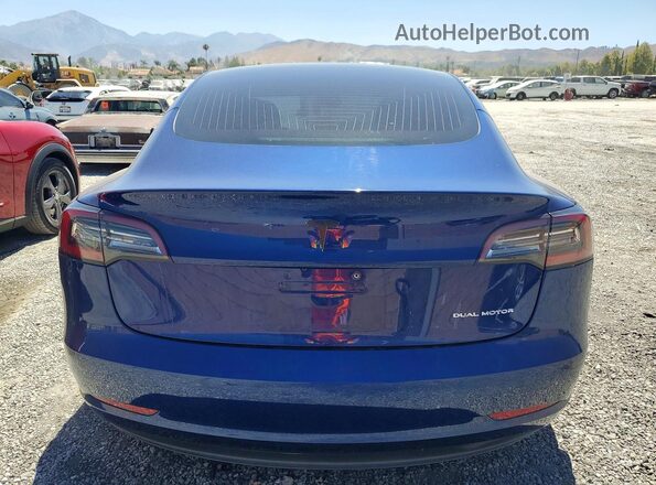 5YJ3E1EB7LF664848 2020 TESLA MODEL Blue Rear view