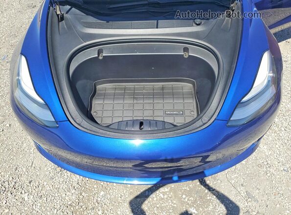 5YJ3E1EB7LF664848 2020 TESLA MODEL Blue Rear interior view