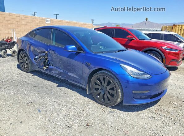 5YJ3E1EB7LF664848 2020 TESLA MODEL Blue Front right