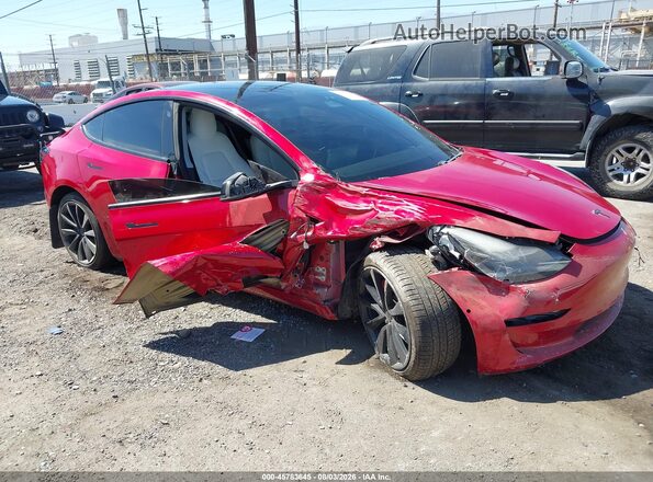 5YJ3E1EB7MF937563 2021 TESLA MODEL 3 Burgundy Вид спереду