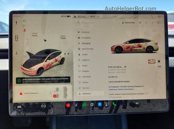 5YJ3E1EB7RF744692 2024 TESLA MODEL Серый Вид щитка приборов