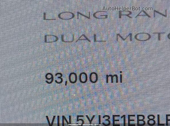 5YJ3E1EB8LF796050 2020 TESLA MODEL 3 Синий 