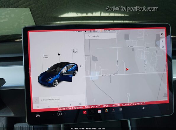 5YJ3E1EB8LF796050 2020 TESLA MODEL 3 Синий 