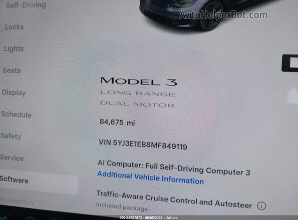 5YJ3E1EB8MF849119 2021 TESLA MODEL 3 Gray 