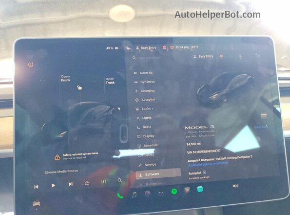 5YJ3E1EB8NF245717 2022 TESLA MODEL Black Instrument cluster view
