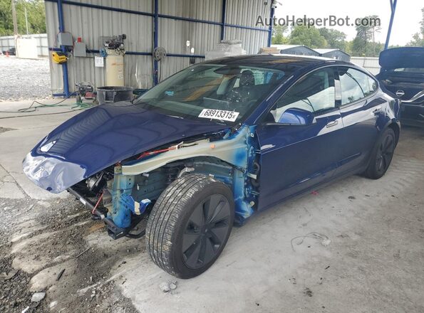 5YJ3E1EB8RF724595 2024 TESLA MODEL Blue უკანა მარცხენა
