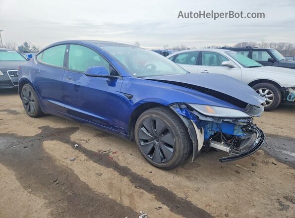 5YJ3E1EB8RF795585 2024 TESLA MODEL Синий Передняя правая четверть