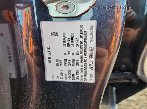 5YJ3E1EB8RF819559 2024 TESLA MODEL Black Engine compartment view