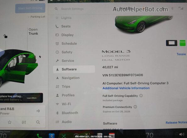 5YJ3E1EB9MF073406 2021 TESLA MODEL 3 Белый Вид задних сидений
