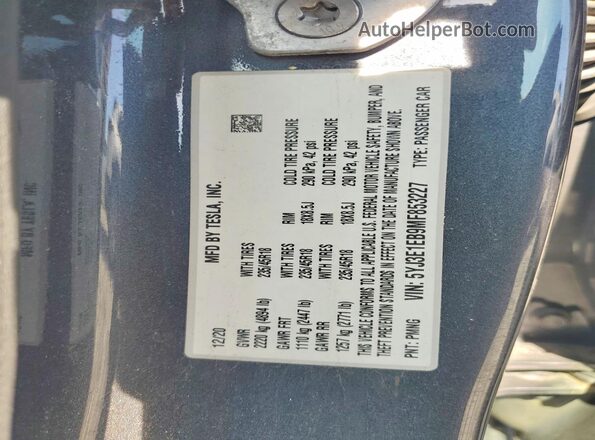 5YJ3E1EB9MF853227 2021 TESLA MODEL Gray Engine compartment view