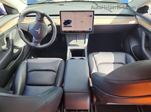 5YJ3E1EB9NF233172 2022 TESLA MODEL Blue Առջևի վահանակի տեսք