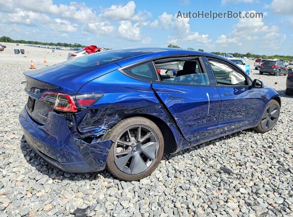 5YJ3E1EB9NF233172 2022 TESLA MODEL Blue Հետևի աջ