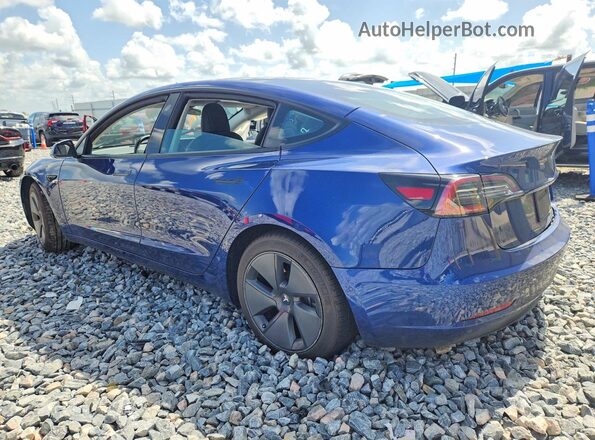 5YJ3E1EB9NF233172 2022 TESLA MODEL Blue Հետևի ձախ