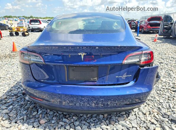 5YJ3E1EB9NF233172 2022 TESLA MODEL Blue Հետևի տեսք