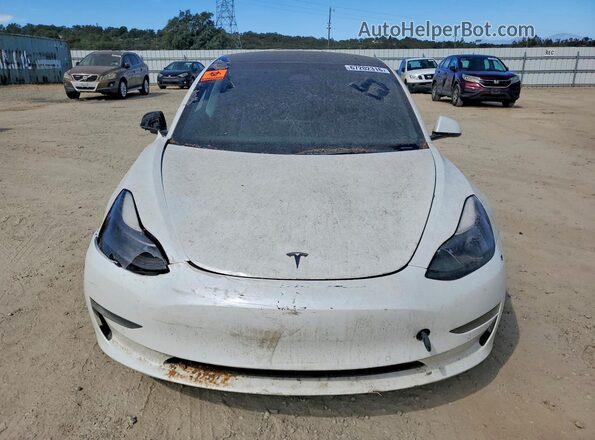 5YJ3E1EB9NF247542 2022 TESLA MODEL White VIN sticker view