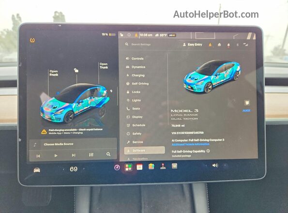 5YJ3E1EB9NF345759 2022 TESLA MODEL Угольный Вид щитка приборов