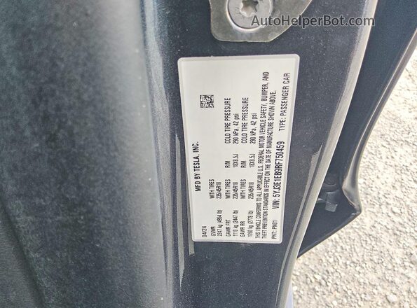 5YJ3E1EB9RF750459 2024 TESLA MODEL Угольный Вид подкапотного пространства