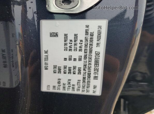 5YJ3E1EB9RF812457 2024 TESLA MODEL Угольный Вид подкапотного пространства