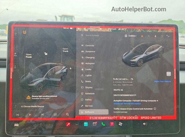 5YJ3E1EB9RF822177 2024 TESLA MODEL Серый Вид щитка приборов