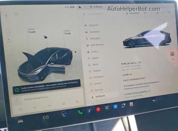 5YJ3E1EB9SF907607 2025 TESLA MODEL Gray Սարքավորումների վահանակի տեսք