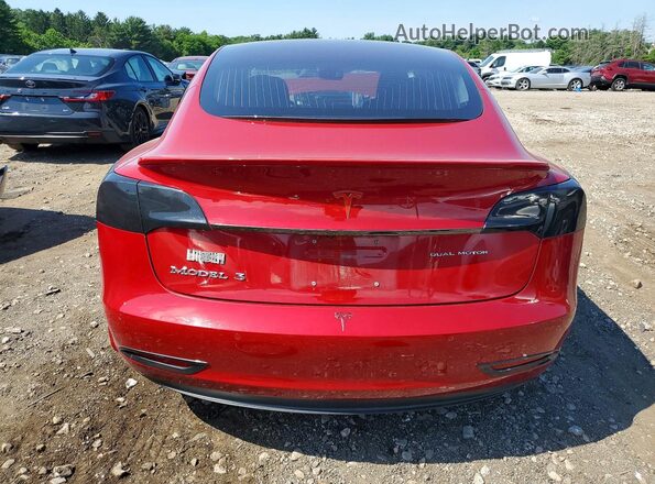 5YJ3E1EBXJF129686 2018 TESLA MODEL Red უკანა ხედი