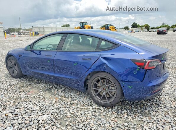 5YJ3E1EBXMF869193 2021 TESLA MODEL Blue Trasero izquierdo