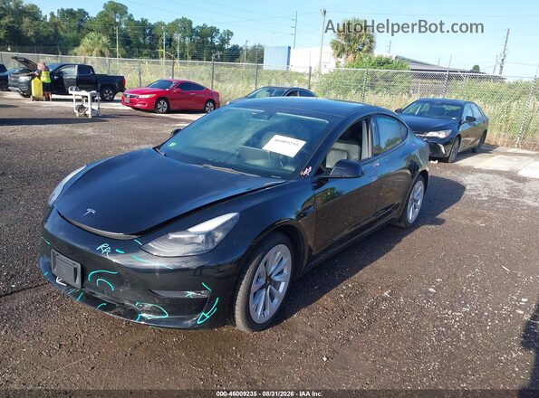 5YJ3E1EBXNF131413 2022 TESLA MODEL 3 Black წინა მარცხენა ხედი სამი მეოთხედიდან
