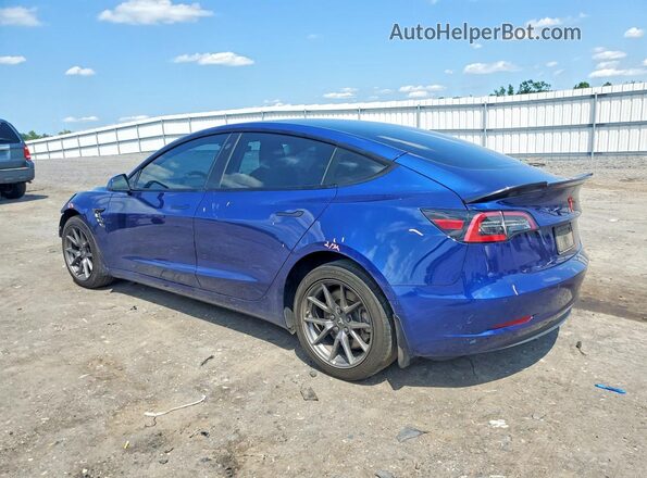 5YJ3E1EBXNF246691 2022 TESLA MODEL Blue Հետևի ձախ