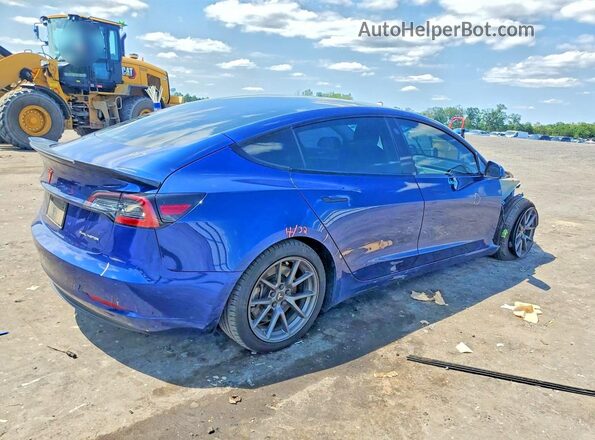 5YJ3E1EBXNF246691 2022 TESLA MODEL Blue Հետևի աջ