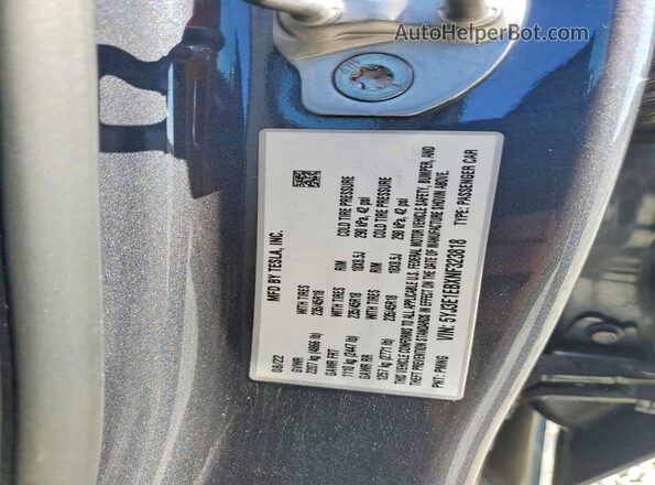 5YJ3E1EBXNF323818 2022 TESLA MODEL Черный Вид подкапотного пространства