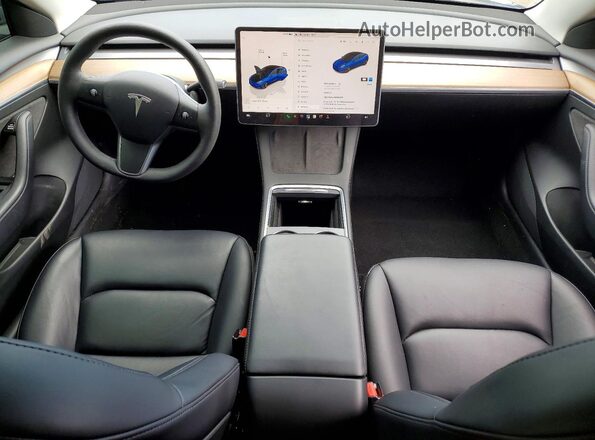 5YJ3E1EBXNF334995 2022 TESLA MODEL Blue Вид панелі приладів