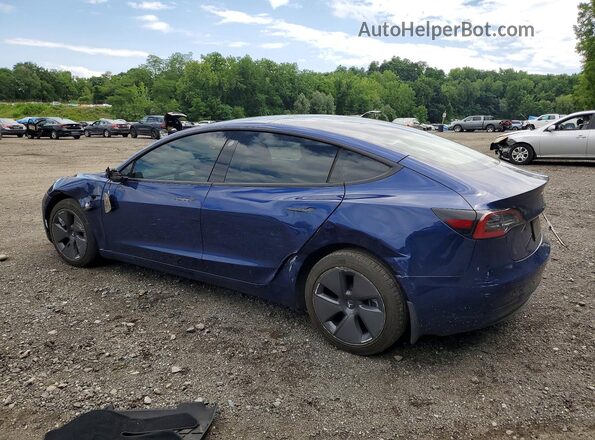 5YJ3E1EBXNF334995 2022 TESLA MODEL Blue Задня ліва чверть