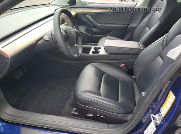 5YJ3E1EBXNF334995 2022 TESLA MODEL Blue Вид салону спереду