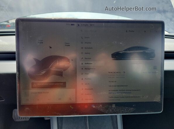 5YJ3E1EBXRF801337 2024 TESLA MODEL Gray Вид щитка приладів