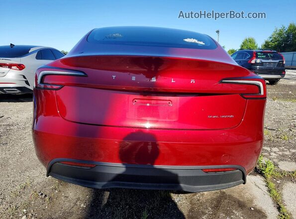 5YJ3E1EBXSF907468 2025 TESLA MODEL Red Widok z tyłu