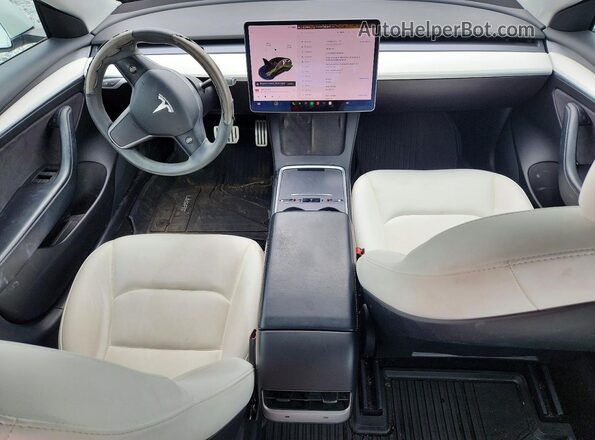 5YJ3E1EC2MF020233 2021 TESLA MODEL White Вид панелі приладів