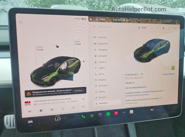 5YJ3E1EC2MF020233 2021 TESLA MODEL White Вид щитка приладів