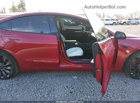 5YJ3E1EC3MF071241 2021 TESLA MODEL 3 Red Widok wnętrza z przodu