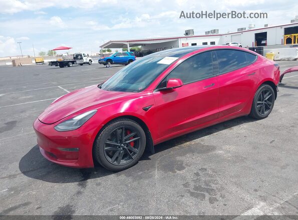 5YJ3E1EC3MF925662 2021 TESLA MODEL 3 Red Vista tres cuartos delantera izquierda