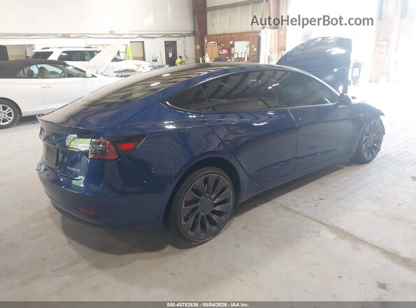 5YJ3E1EC3NF176895 2022 TESLA MODEL 3 Dark Blue Задня права чверть