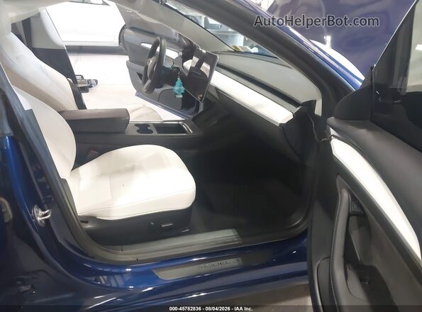 5YJ3E1EC3NF176895 2022 TESLA MODEL 3 Dark Blue Вид салону спереду