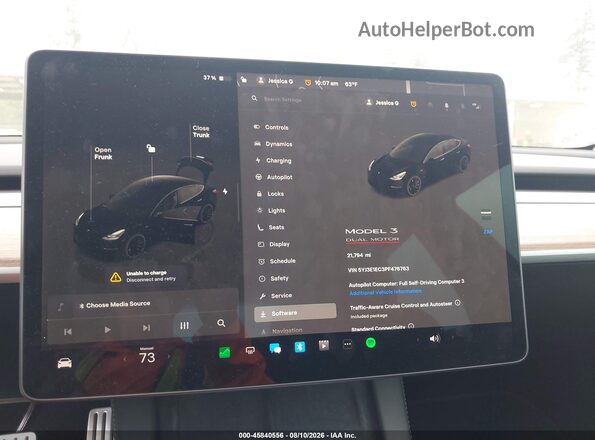 5YJ3E1EC3PF476763 2023 TESLA MODEL 3 Серый Вид задних сидений