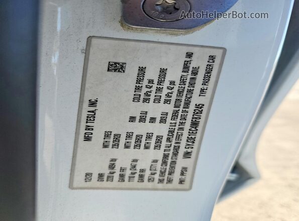 5YJ3E1EC4MF876245 2021 TESLA MODEL White ძრავის განყოფილების ხედი