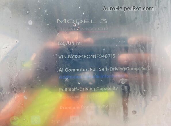 5YJ3E1EC4NF346715 2022 TESLA MODEL Black Vista del cuadro de instrumentos