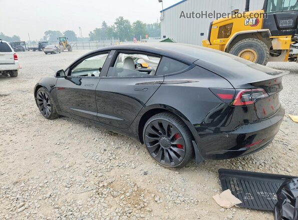 5YJ3E1EC4NF346715 2022 TESLA MODEL Black Trasero izquierdo