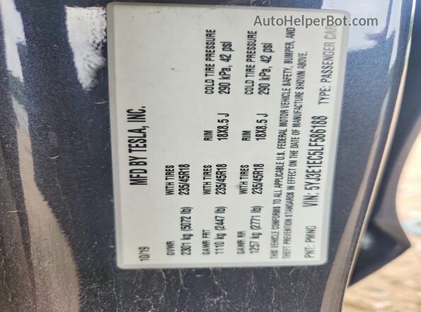 5YJ3E1EC5LF586188 2020 TESLA MODEL 3 Серый Вид подкапотного пространства