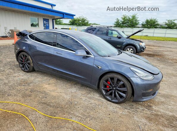 5YJ3E1EC5LF646860 2020 TESLA MODEL Gray Передня права чверть