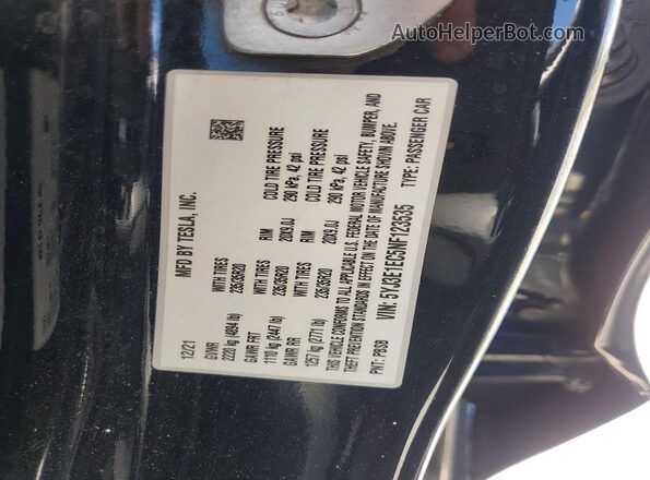 5YJ3E1EC5NF123535 2022 TESLA MODEL Black Շարժիչի բաժամունքի տեսք